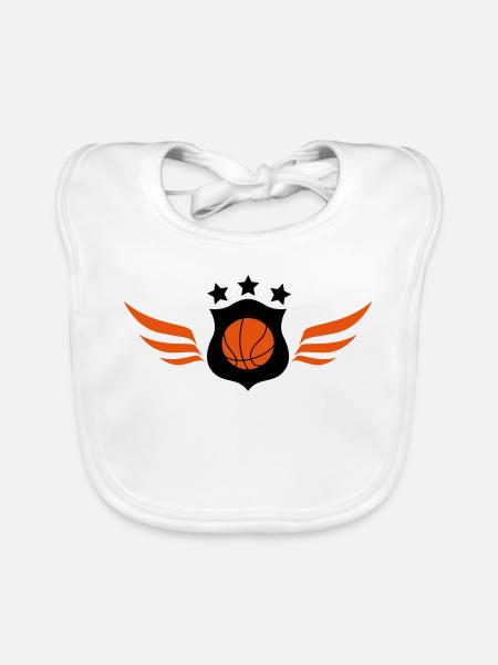 Basketball - Basket Ball - Game - Sport - Player - Bavoir bio Bébé - blanc - Devant