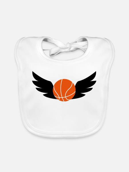 Basketball - Basket Ball - Game - Sport - Player - Organic Baby Bibs - white - Front