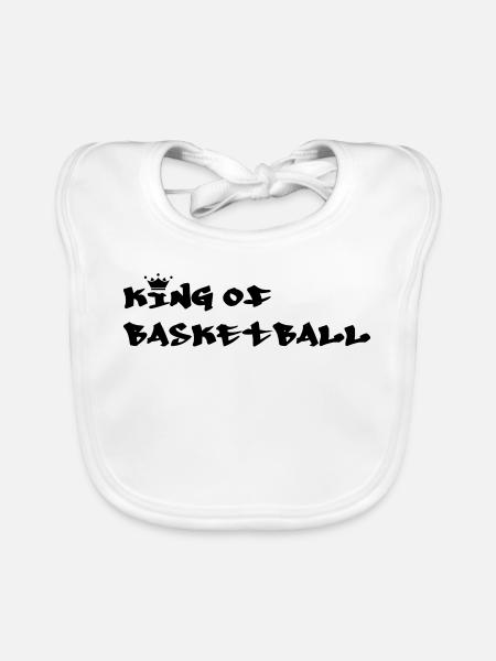 Basketball - Basket Ball - Game - Sport - Player - Organic Baby Bibs - white - Front