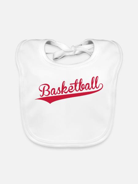 Basketball - Basket Ball - Game - Sport - Player - Bavoir bio Bébé - blanc - Devant