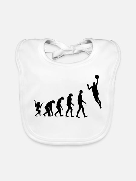 Basketball - Basket Ball - Game - Sport - Player - Organic Baby Bibs - white - Front