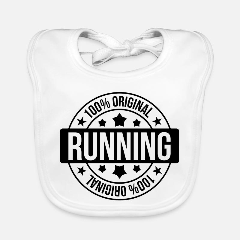 Course à Pied / Running / Jogging / Coureur - Bavoir bio Bébé - blanc