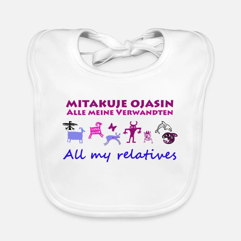 all my relatives animals indians Organic Baby Bibs