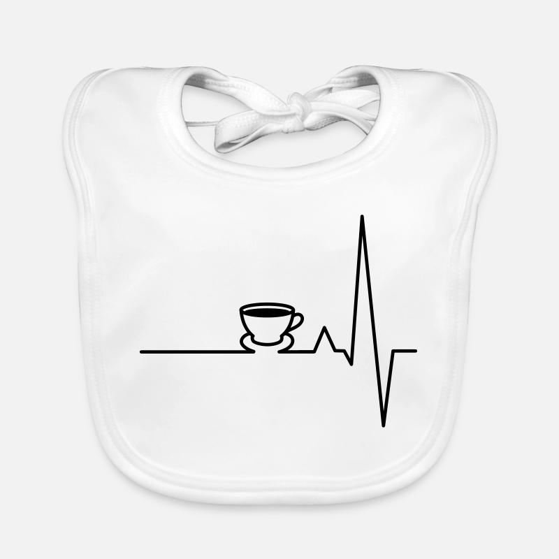 EKG coffee heartbeat Organic Baby Bibs
