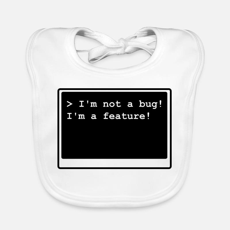 Je ne suis pas un bug! Je suis un long métrage! (Transparent) Bavoir bio Bébé