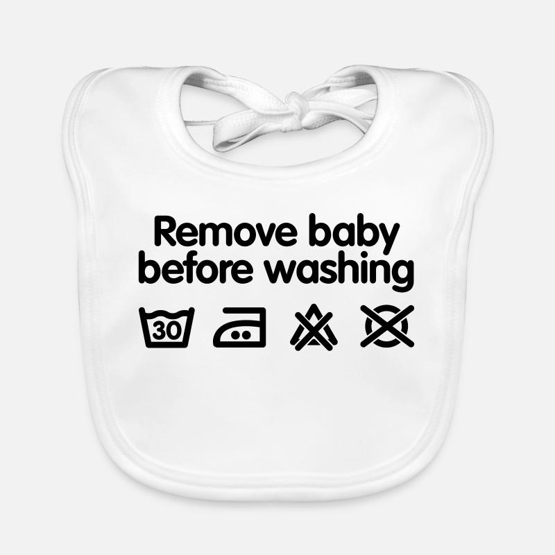 Remove baby before washing 2 Organic Baby Bibs