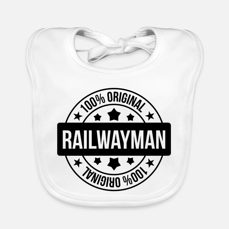 Eisenbahner / Eisenbahnen / Eisenbahn / Bahn Baby Bio-Lätzchen