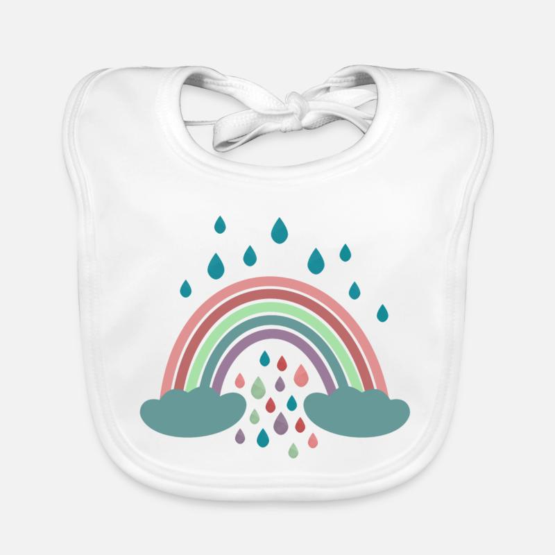 Happy Rainbow Regenbogen Design Organic Baby Bibs
