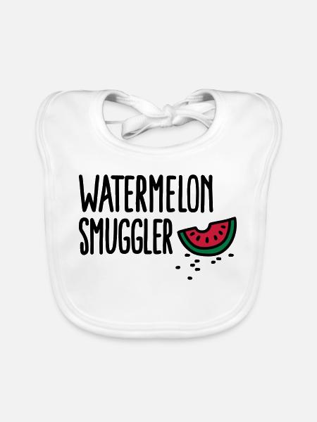 Watermelon smuggler - Bavoir bio Bébé - blanc - Devant