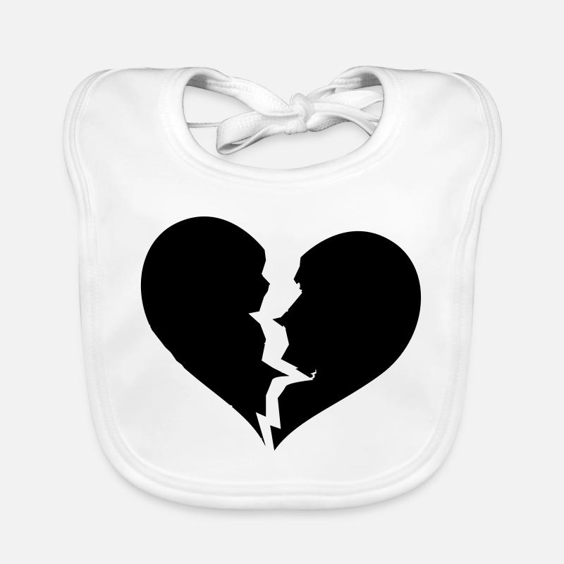 Gebrochenes Herz, broken heart Baby Bio-Lätzchen