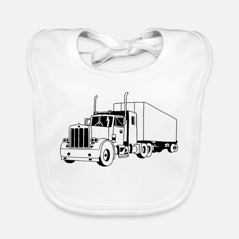 Black truck Organic Baby Bibs