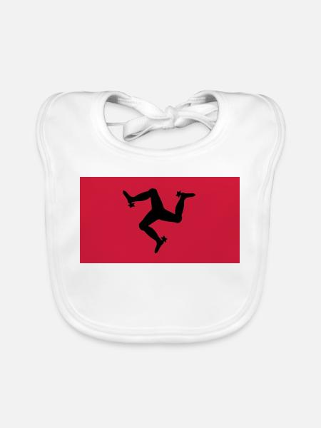 The Manx Triskelion, Emblem of the Isle of Man - Organic Baby Bibs - white - Front