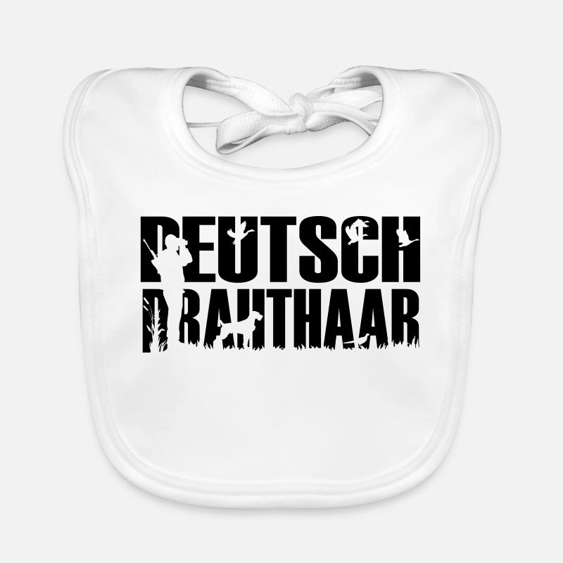 Jagdhund Deutsch Drahthaar - Baby Bio-Lätzchen - Weiß