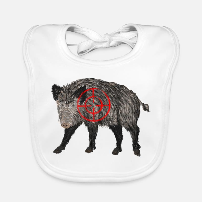 wildschwein jäger - Baby Bio-Lätzchen - Weiß