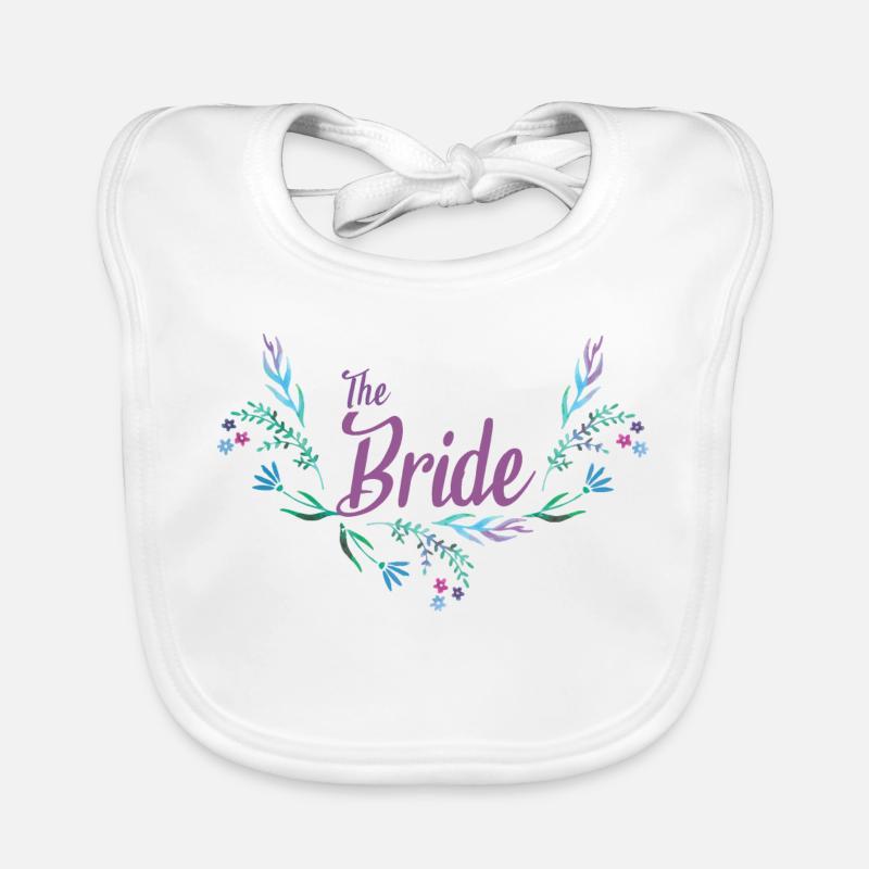 Conception de mariage avec guirlande de fleurs pour la mariée Bavoir bio Bébé