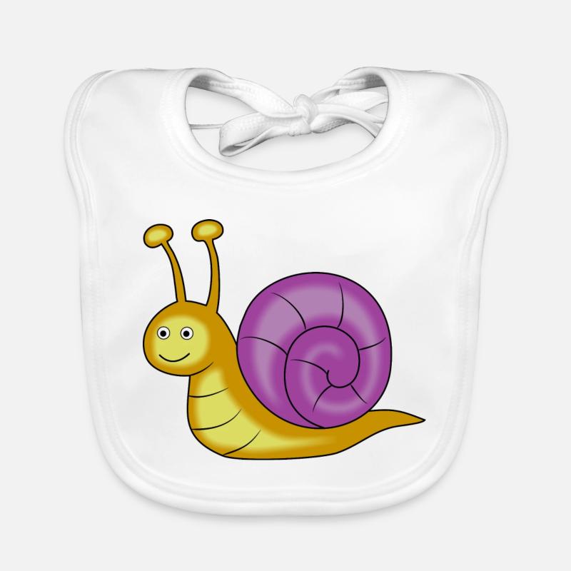 escargot - Bavoir bio Bébé - blanc