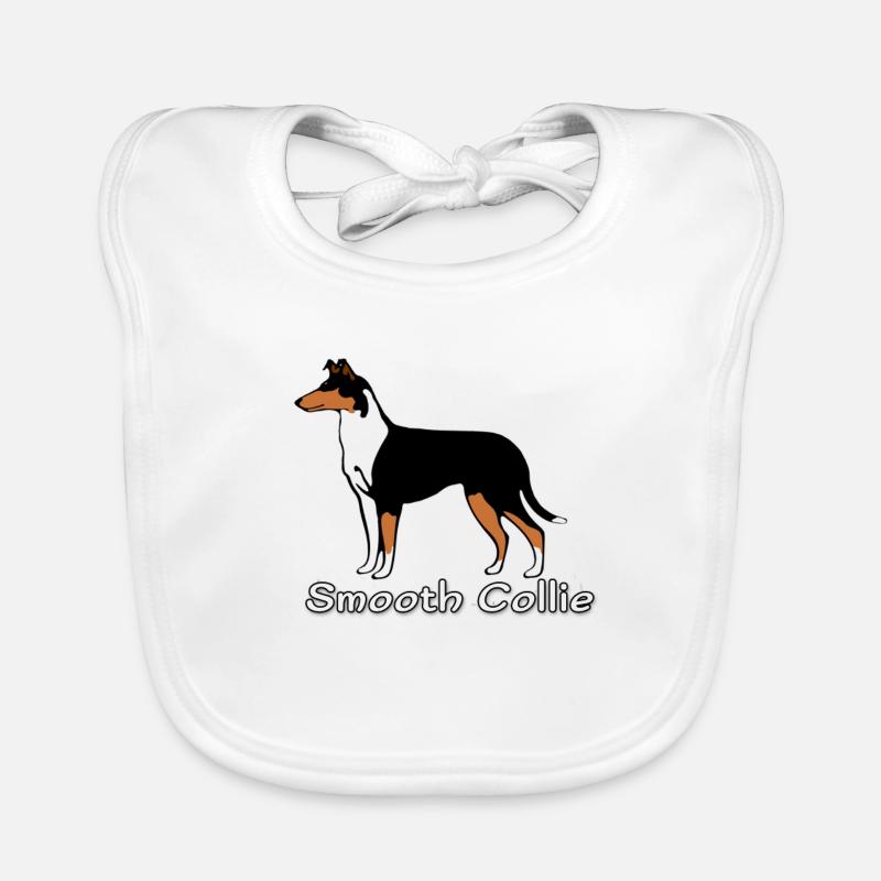 Smooth Collie tricolour Baby Bio-Lätzchen