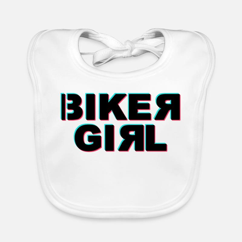 Biker Girl Glitch Baby Bio-Lätzchen