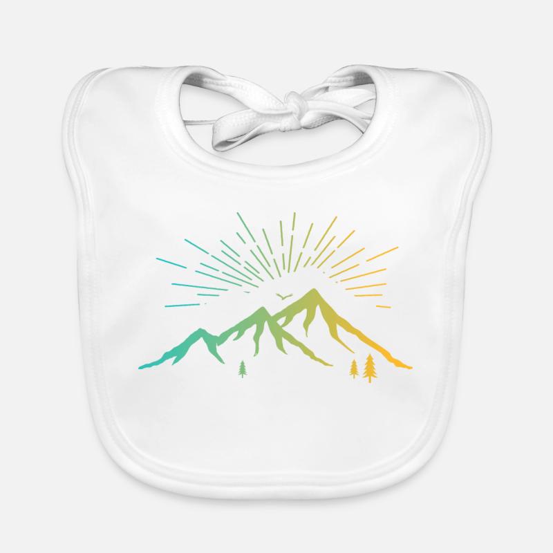 Montagnes rayonnantes - Bavoir bio Bébé - blanc