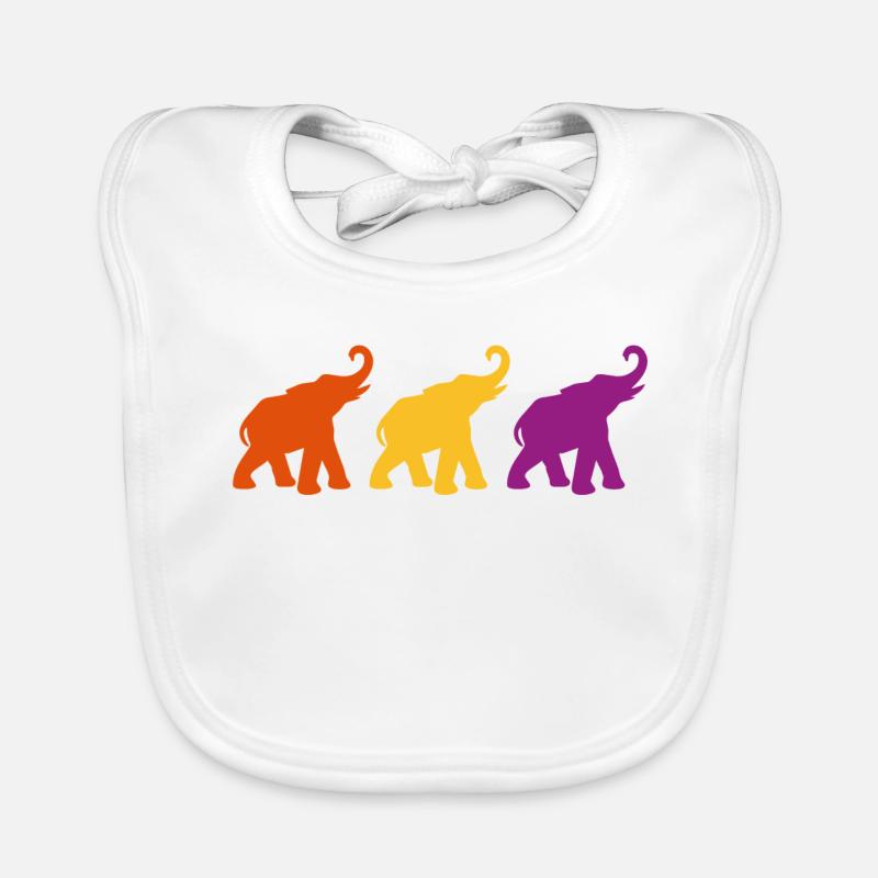 Three elephants love yoga india meditation Organic Baby Bibs