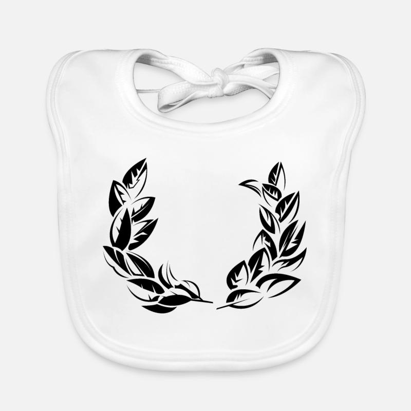 Symboles du symbole de la couronne de laurier laurier - Bavoir bio Bébé - blanc
