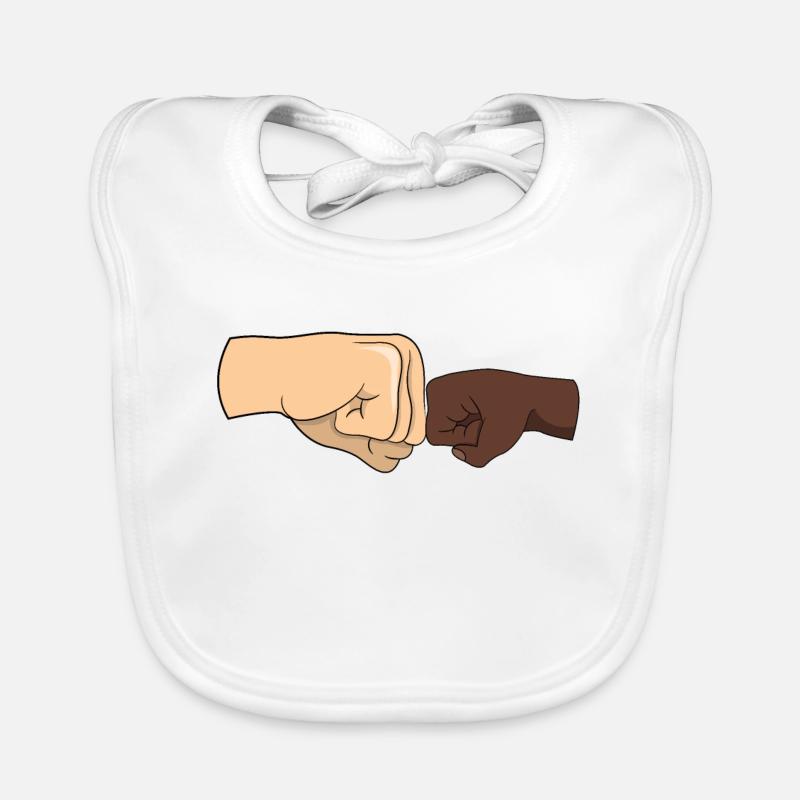 Fists in friendship gesture Organic Baby Bibs