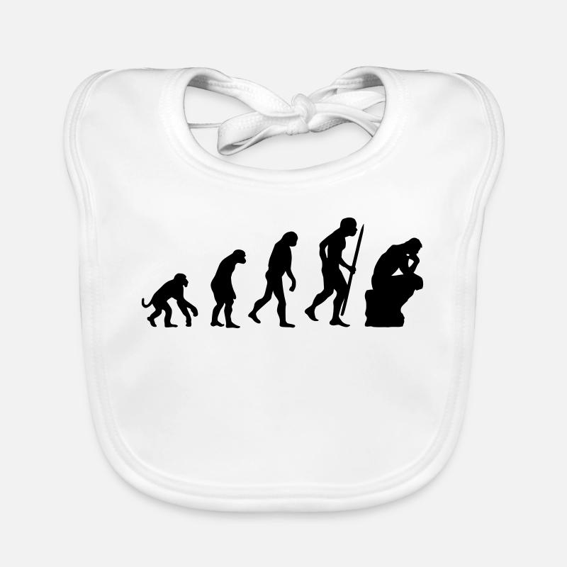 Evolution de la philosophie du penseur, philosophe - Bavoir bio Bébé - blanc