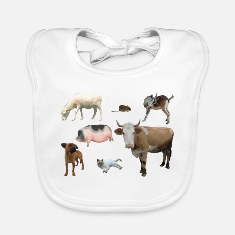 Ferme - Bavoir bio Bébé - blanc