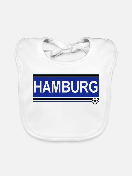 Hamburg , Tradition , Hamburg Fussball Fan (25) - Baby Bio-Lätzchen - Weiß - Vorne