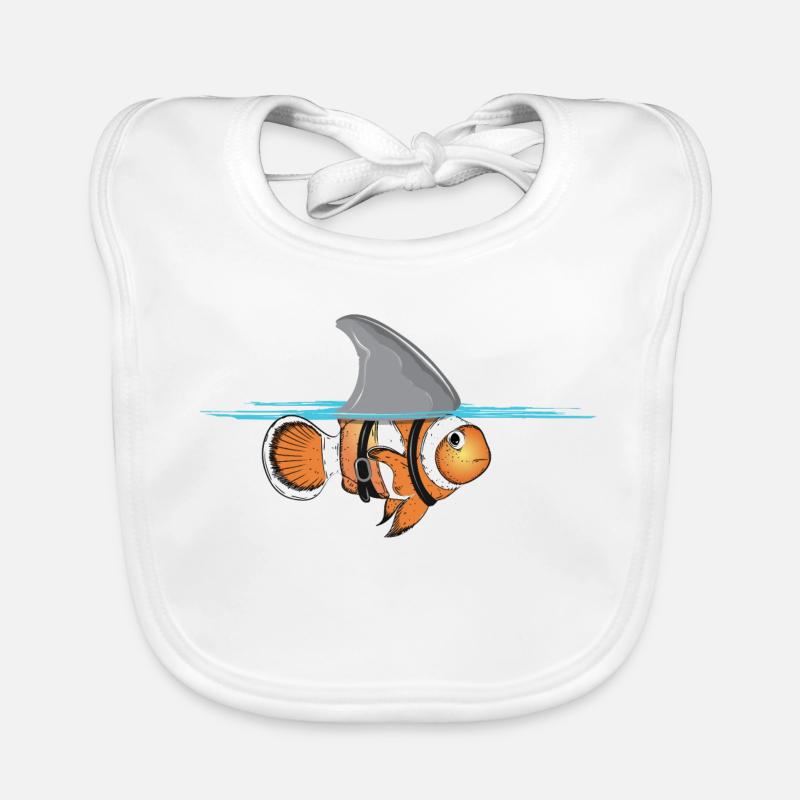 Poisson-clown avec costume d'aileron de requin Bavoir bio Bébé