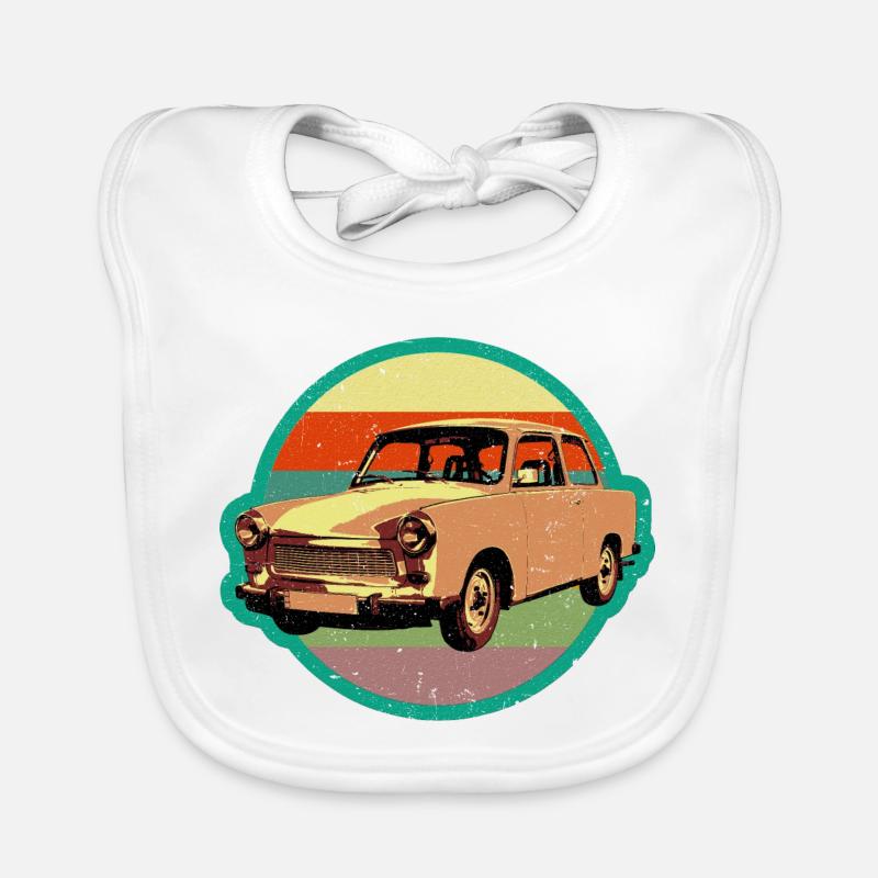 Design rétro Trabbi DDR cool en look usé Bavoir bio Bébé