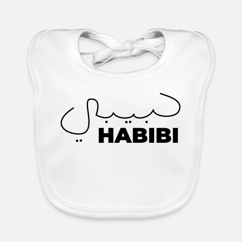 Habibi Treasure Gift Expression arabe Coeur Bavoir bio Bébé