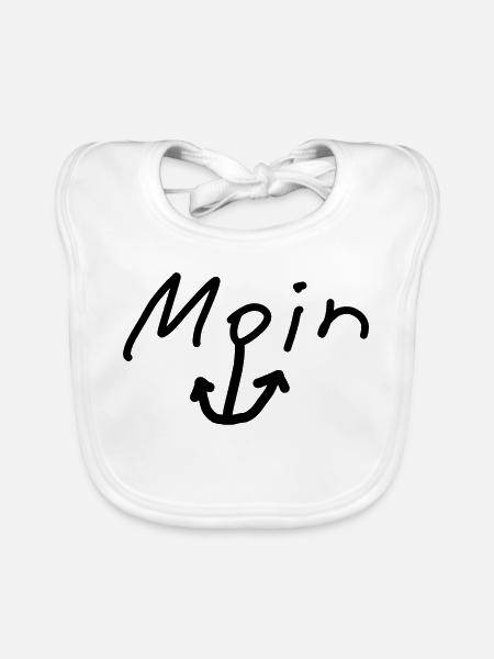 Moin Nordisch Anker - Baby Bio-Lätzchen - Weiß