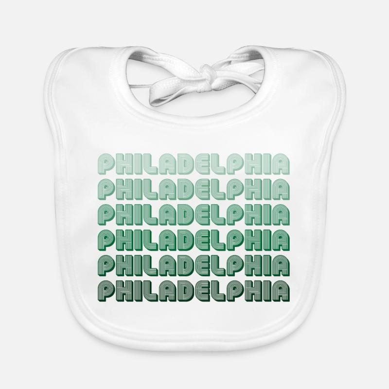 Philadelphia Typography Gradient Organic Baby Bibs