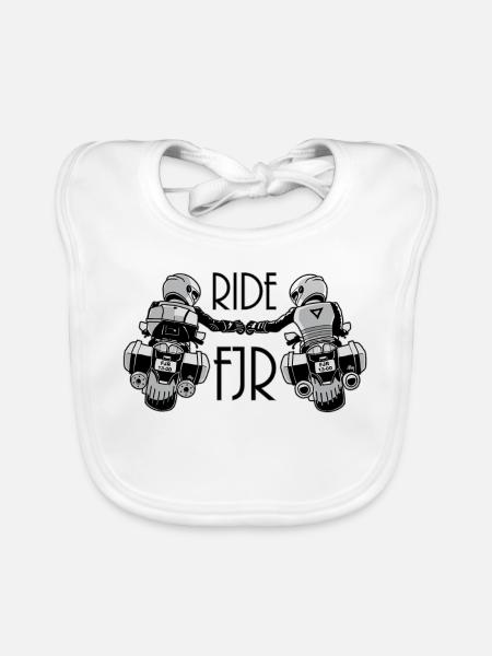 0852 2 RIDE FJR - Bavoir bio Bébé - blanc - Devant