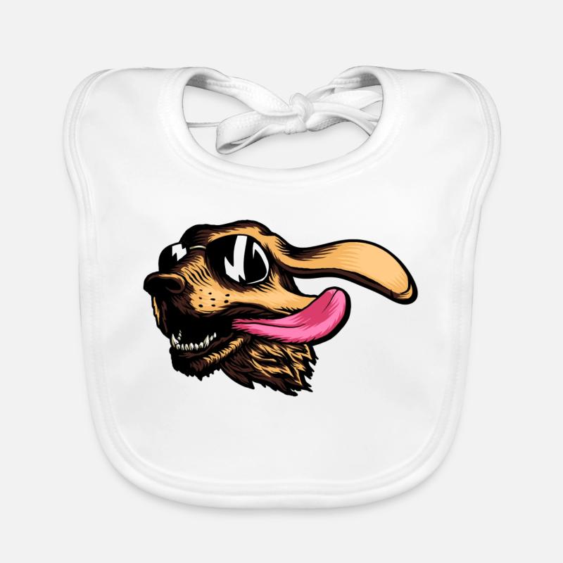 Hund Hunde - Baby Bio-Lätzchen - Weiß