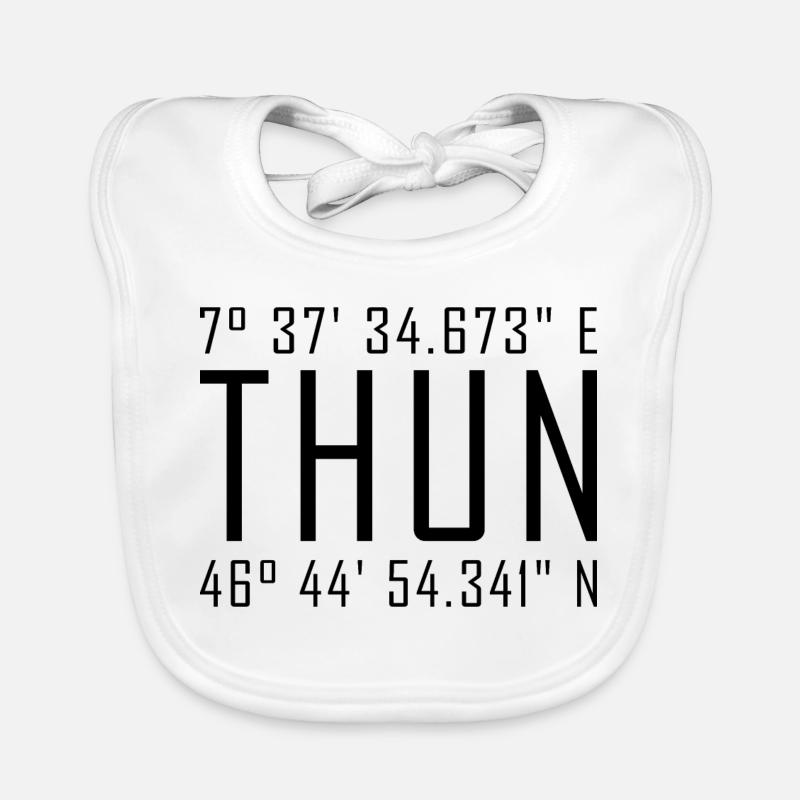 Coordonnées de Thun – Typographie avec référence locale Besch Bavoir bio Bébé