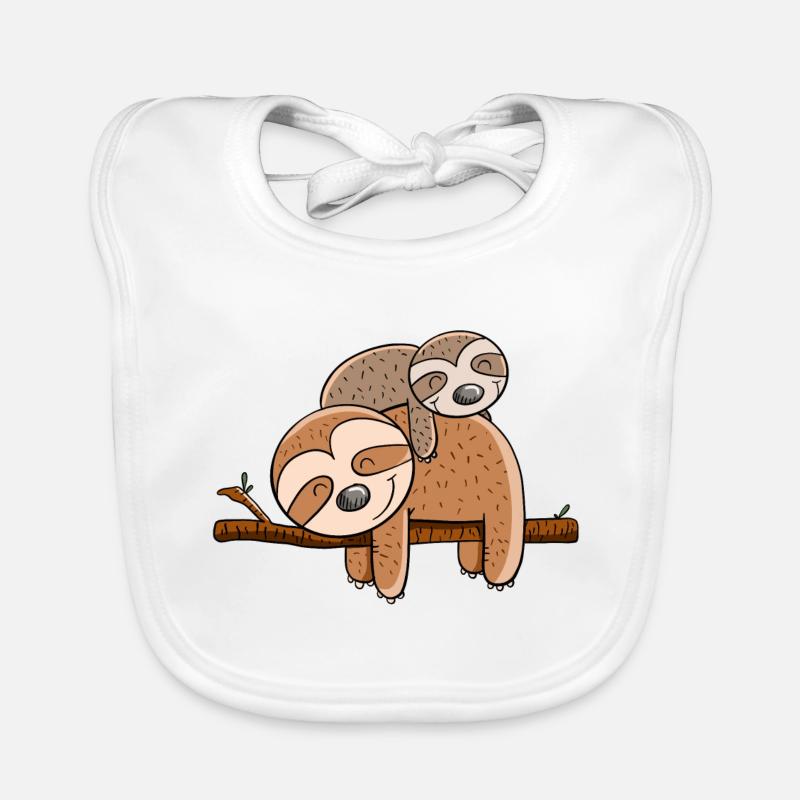 Two lazy sloths I Chilling animals I Lazy Organic Baby Bibs