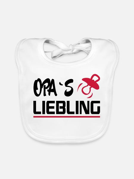 Baby Geburstag Geschenk Spruch Opas Liebling Opi - Baby Bio-Lätzchen - Weiß
