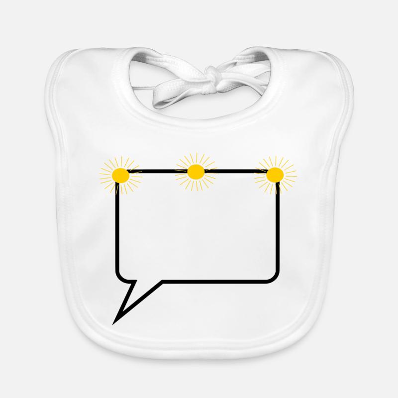 Speech bubble comic sun text design yourself Organic Baby Bibs