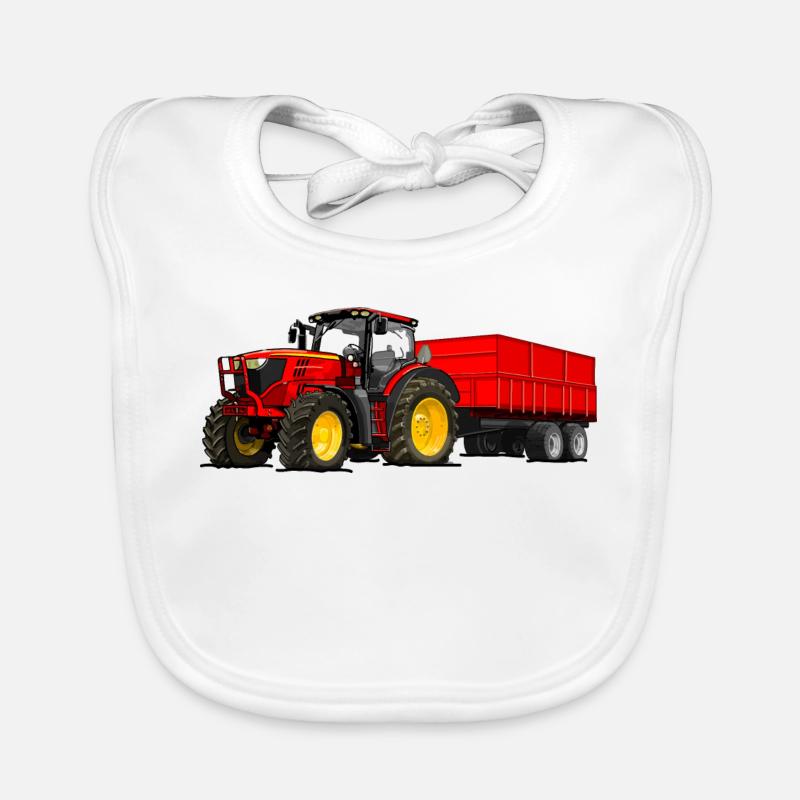 Traktor mit Anhänger Baby Bio-Lätzchen