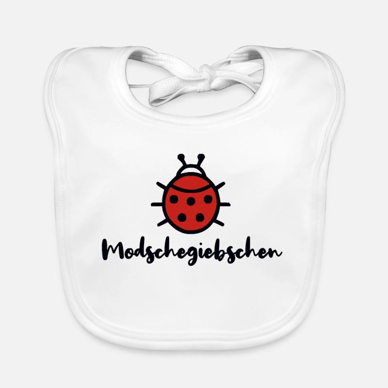 Modschegiebchen Marienkäfer Sächsisch Dialekt - Baby Bio-Lätzchen - Weiß