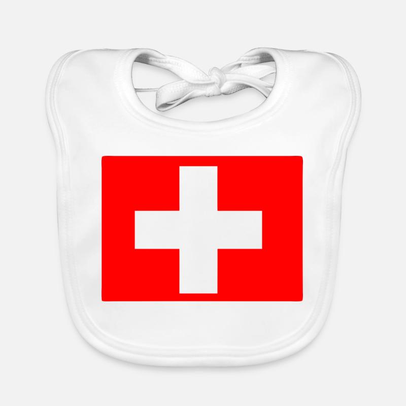Suisse - Bavoir bio Bébé - blanc