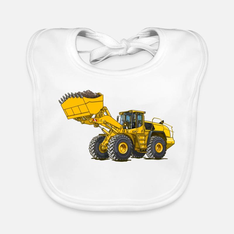 Radlader, Baumaschine Baby Bio-Lätzchen