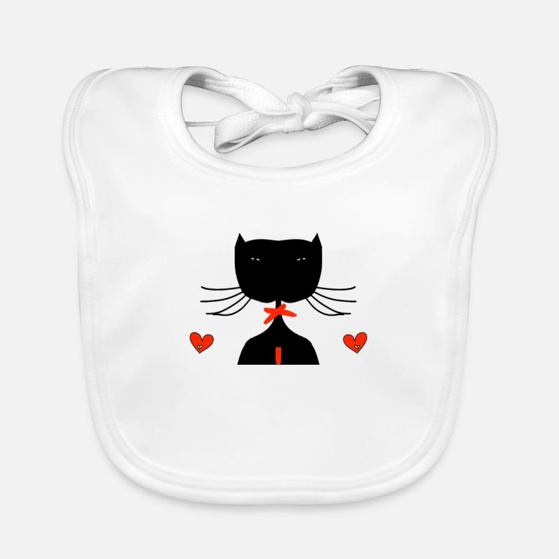 schwarze katze Baby Bio-Lätzchen