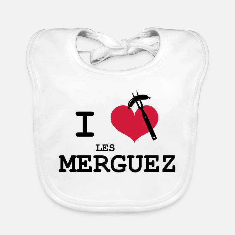 Ich liebe les Merguez Baby Bio-Lätzchen