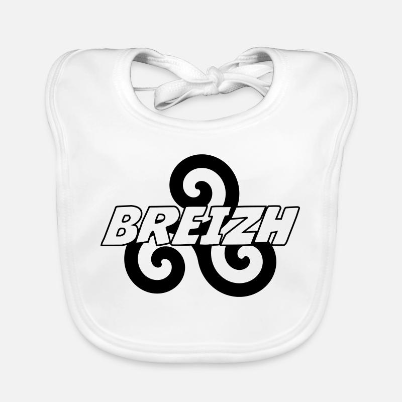 Breizh - Bretagne - BZH - Baby Bio-Lätzchen - Weiß