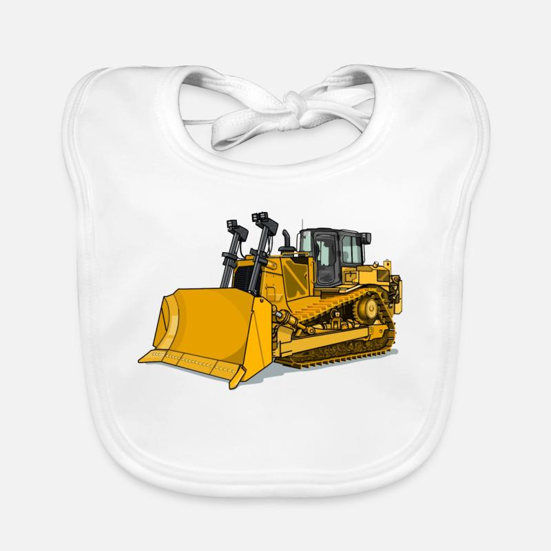 Planierraupe, Bulldozer Baby Bio-Lätzchen
