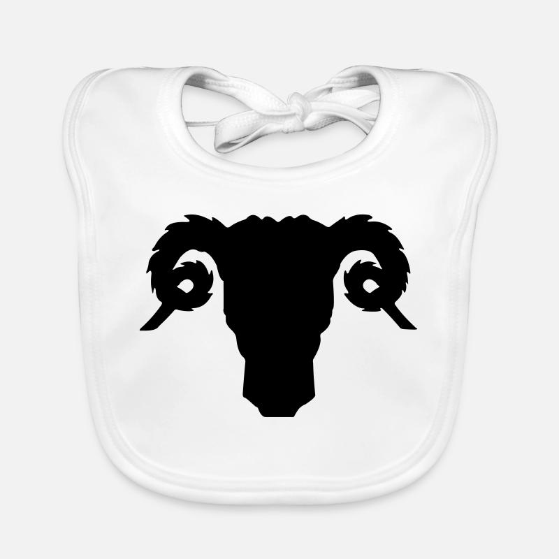 Bock- oder Rammkopfschattenbild Baby Bio-Lätzchen