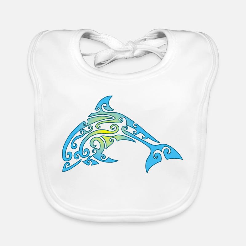 Polynesian dolphin Organic Baby Bibs